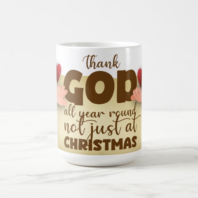 Christian Christmas Thank God Mug (Center)