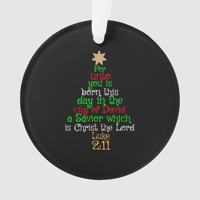 Christian Christmas Tree Shirts Ornament (Front)