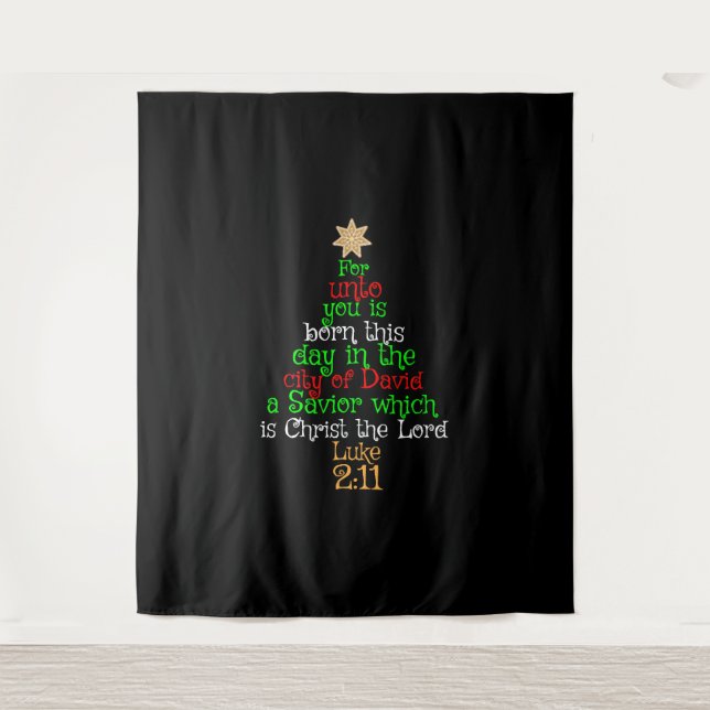 Christian Christmas Tree Shirts Tapestry (Front)