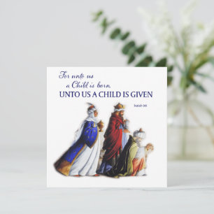 Christian Christmas Unto us a child is given Holiday Card