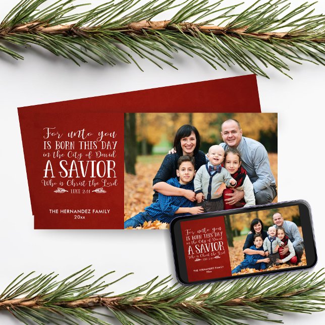 Christian Christmas Verse Typography Holiday Photo (Christian Christmas Verse Typography Holiday Photo Card)