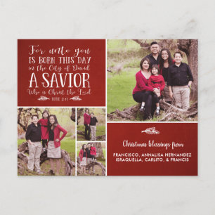 Christian Christmas Verse Typography Holiday Photo Postcard