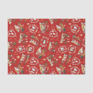 Christian Christmas Watercolor Nativity Red Tissue Paper