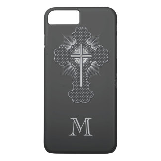 Christian chrome cross grey monogram iPhone 8 plus/7 plus case