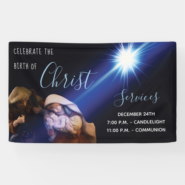 Christian Church Christmas Eve Service Banner (Horizontal)