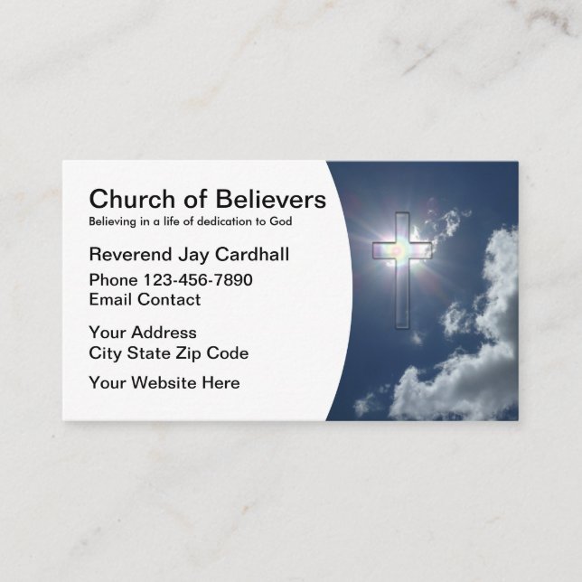 Christian Church Cross Business Card (Front)