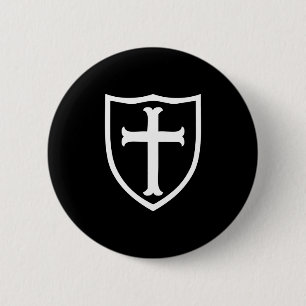 Christian Church Cross Knight Shield Study Gift 6 Cm Round Badge