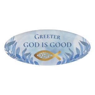 Christian Church Greeter Usher Name Tag