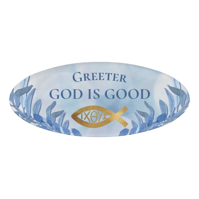 Christian Church Greeter Usher Name Tag (Front)