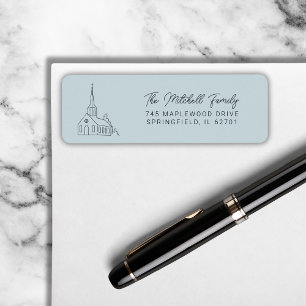 Christian Church Line Art Minimal Stylish Blue