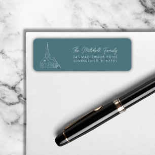 Christian Church Line Art Minimal Stylish Green