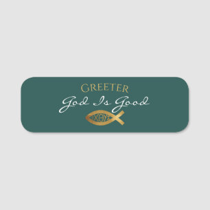 Christian Church Ministry Greeter Usher Name Tag