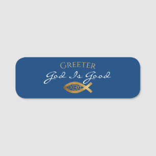 Christian Church Ministry Greeter Usher Name Tag
