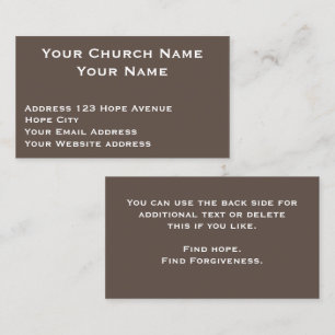 Christian Church Pastor Brown White Religious Name Business Card