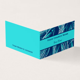 Christian Church Pastor Modern Turquoise Nature  Business Card