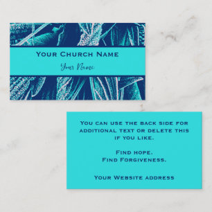 Christian Church Pastor Modern Turquoise Nature  Calling Card