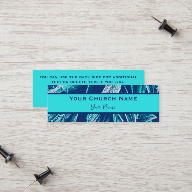 Christian Church Pastor Modern Turquoise Nature  Calling Card (Front/Back In Situ)