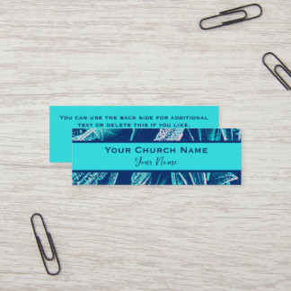 Christian Church Pastor Modern Turquoise Nature Mini Business Card