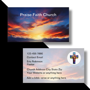 Christian Church Sunset Scenic Business Cards