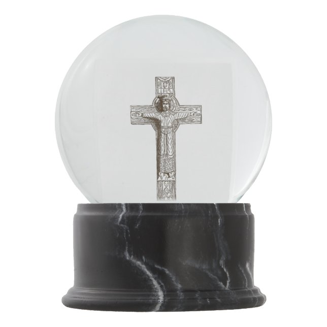 Christian Classical Cross Snow Globe (Front)