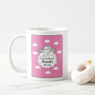 Christian Cloud Angel Happy 60th Birthday Pink Coffee Mug