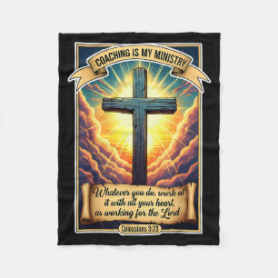 Christian Coach Coaching Is My Ministry Jesus Chri Fleece Blanket