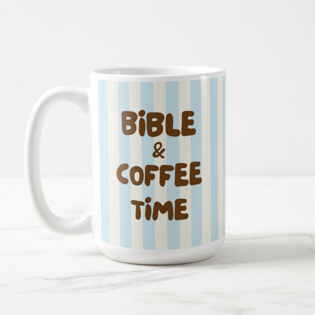 Christian Coffee Brown Typography Lettering Cosy Mug (Left)