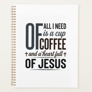 Christian Coffee Jesus Quote Vintage Shirt Design_ Planner