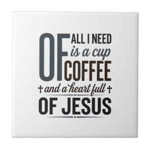 Christian Coffee Jesus Quote Vintage Shirt Design_ Tile
