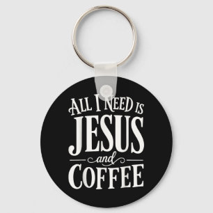Christian Coffee Lover Faith Jesus Believer Key Ring