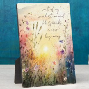Christian Colourful Wildflowers Watercolor Verse Plaque