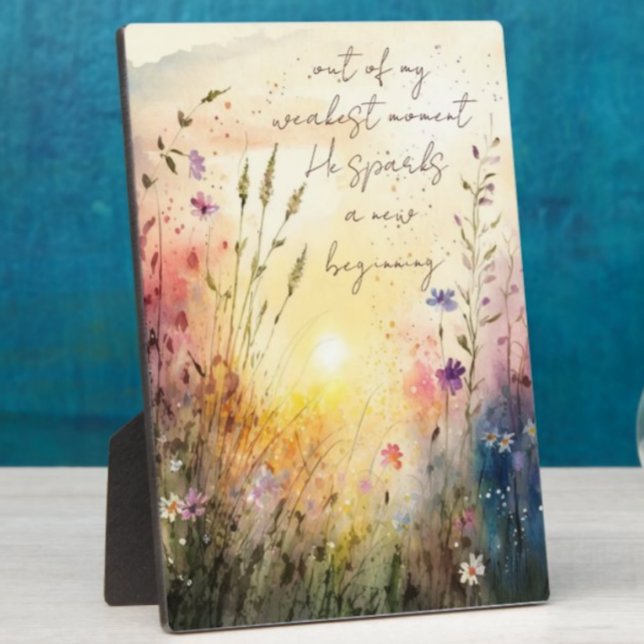Christian Colourful Wildflowers Watercolor Verse Plaque (Creator Uploaded)
