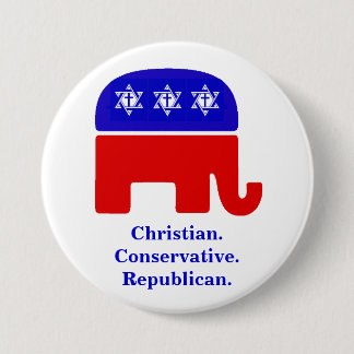 Christian. Conservative. Republican. 7.5 Cm Round Badge
