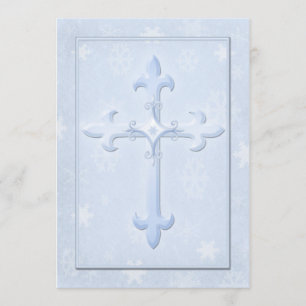 Christian Cool Blue Winter Wedding Invitation