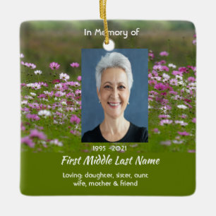 Christian Cosmos Garden Flowers Memorial Keepsake  Ceramic Ornament