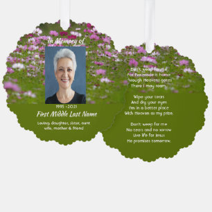 Christian Cosmos Garden Flowers Memorial Keepsake  Tree Decoration Card