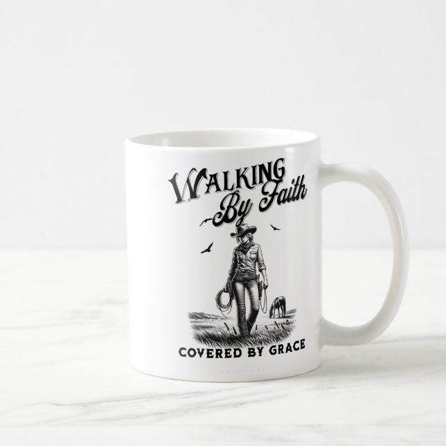 Christian Cowgirl Bible Verse Western Jesus Faith  Coffee Mug (Right)