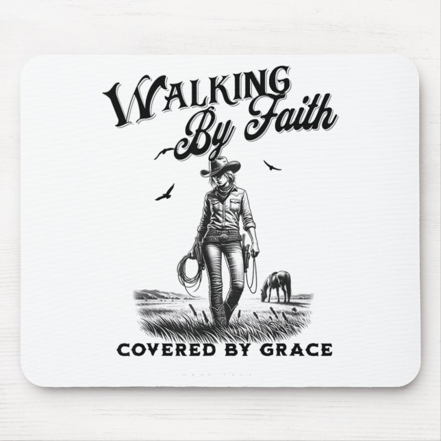 Christian Cowgirl Bible Verse Western Jesus Faith  Mouse Mat (Front)