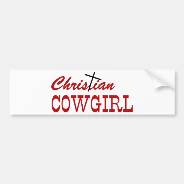 Christian Cowgirl Bumper Sticker (Front)