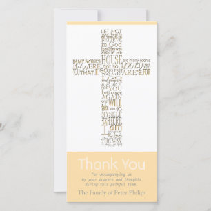 Christian Cross 11 John 14 Sympathy Thank You Card