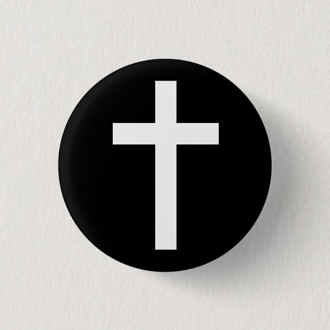 "CHRISTIAN CROSS" 3 CM ROUND BADGE (Front)