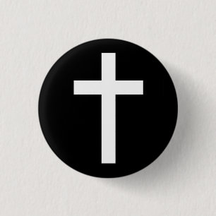 "CHRISTIAN CROSS" 3 CM ROUND BADGE