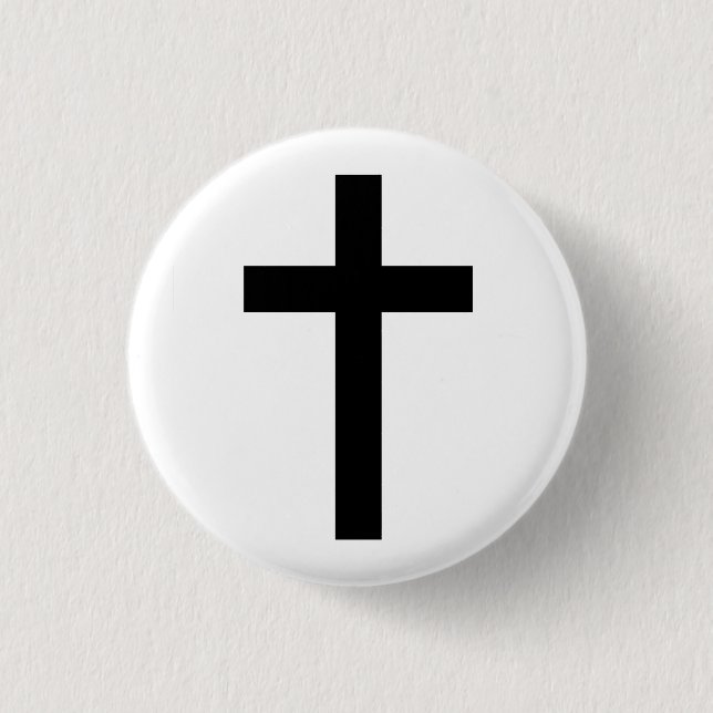 "CHRISTIAN CROSS" 3 CM ROUND BADGE (Front)
