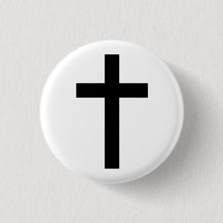 "CHRISTIAN CROSS" 3 CM ROUND BADGE