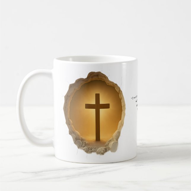 Christian Cross 3D  Coffee Mug (Left)