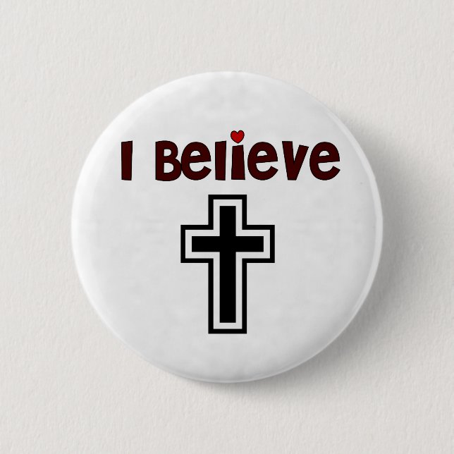 Christian Cross 6 Cm Round Badge (Front)