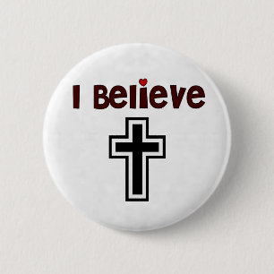Christian Cross 6 Cm Round Badge