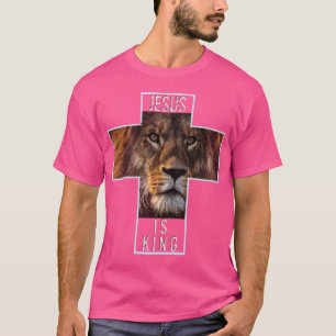 Christian Cross And Lion 'Jesus Is King' T-Shirt