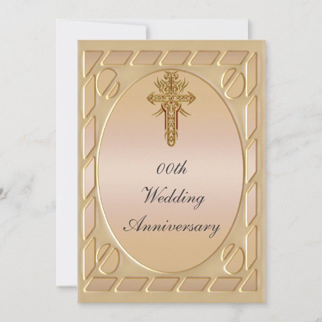 Christian Cross Anniversary Party Invitation (Front)