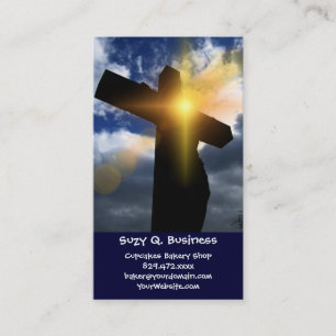 Christian Cross at Easter Sunrise Service Business Card